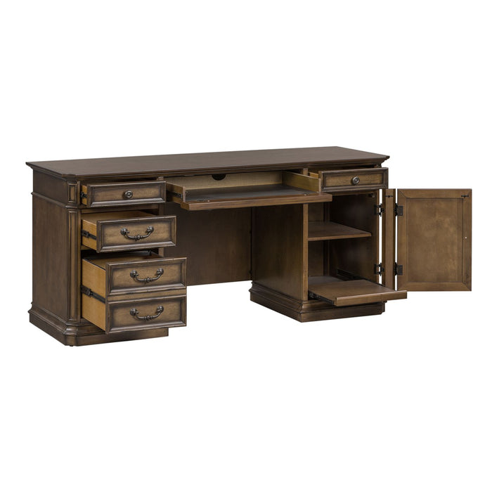 Amelia Jr Executive Credenza with Hutch in Antique Toffee
