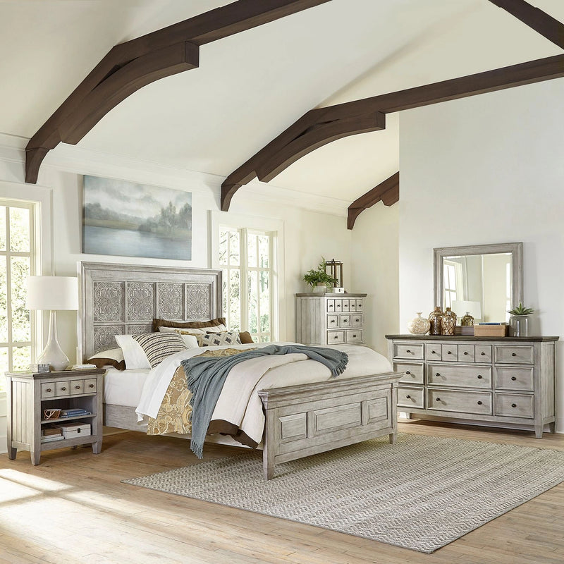 Heartland King Opt California Panel Bed, Dresser & Mirror, Chest, Night Stand image