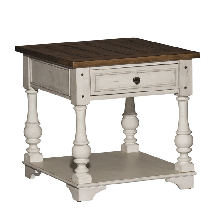 Morgan Creek End Table in Antique White