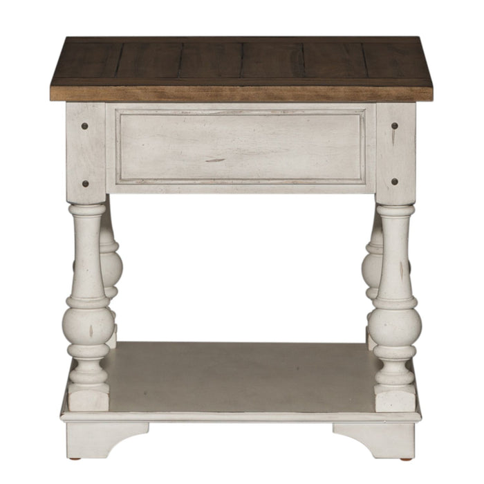 Morgan Creek End Table in Antique White