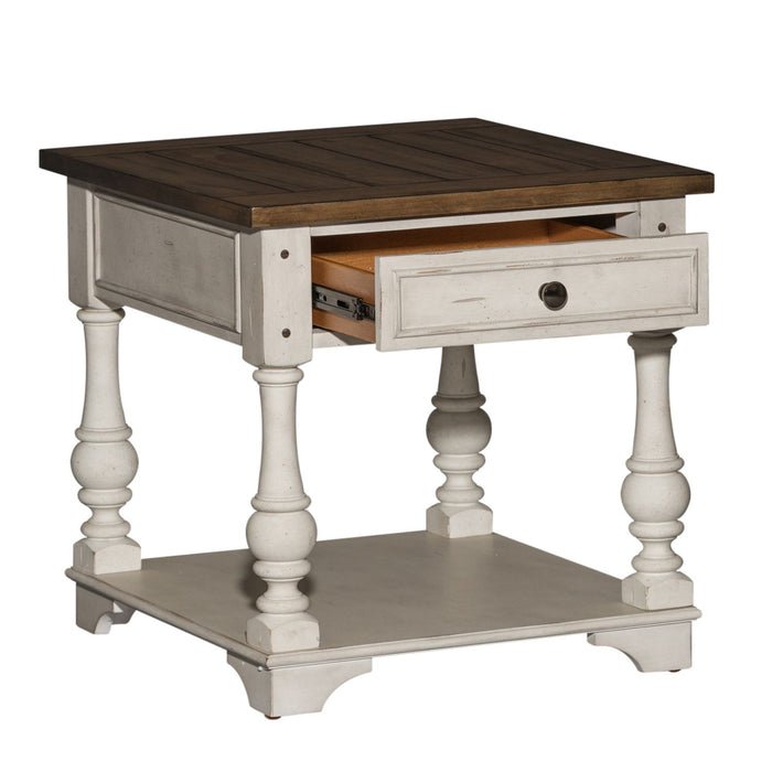 Morgan Creek End Table in Antique White