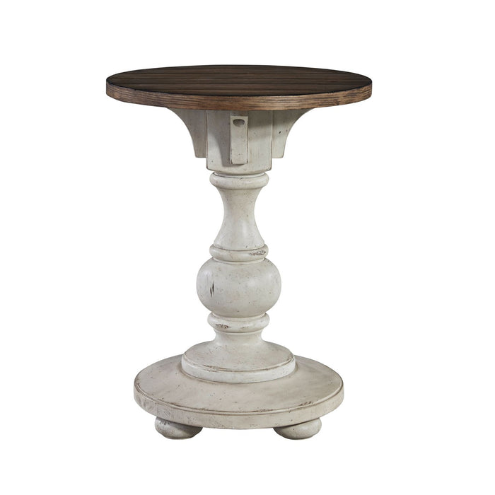 Morgan Creek Chair Side Table in Antique White