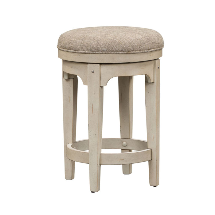 Morgan Creek Console Swivel Stool in Antique White