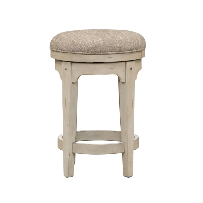 Morgan Creek Console Swivel Stool in Antique White