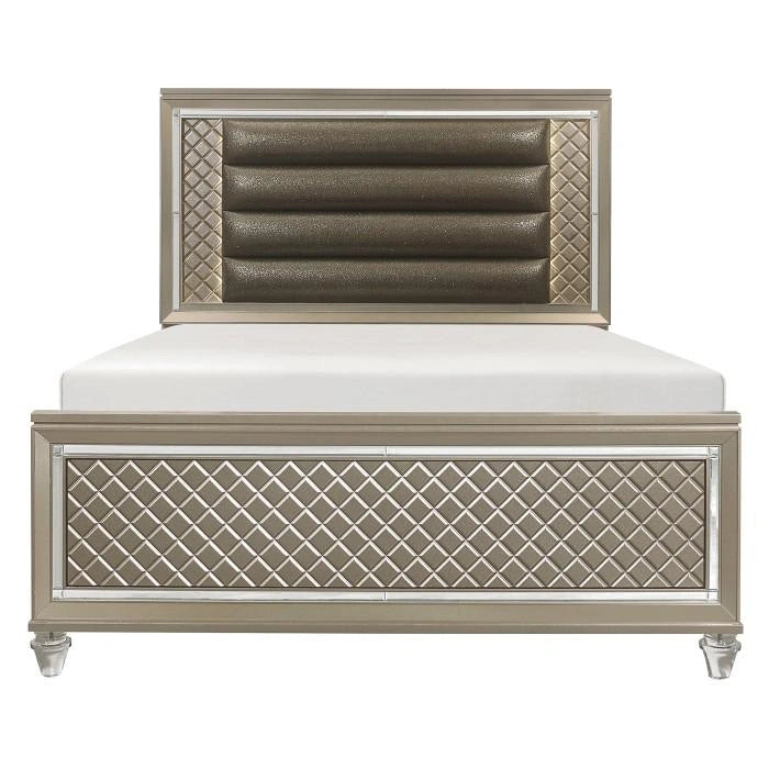 Youth Loudon Full Platform Bed in Champagne Metallic B1515F-1*