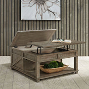 Parkland Falls Square Lift Top Cocktail Table in Weathered Taupe image