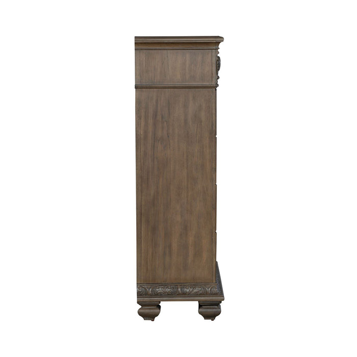 Carlisle Court 5 Drawer Chest in Chestnut with Dusty Wax image