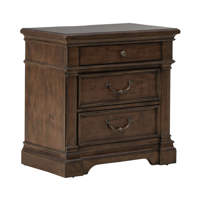 Arden Road Nightstand with Charging Station in Satin Cherry