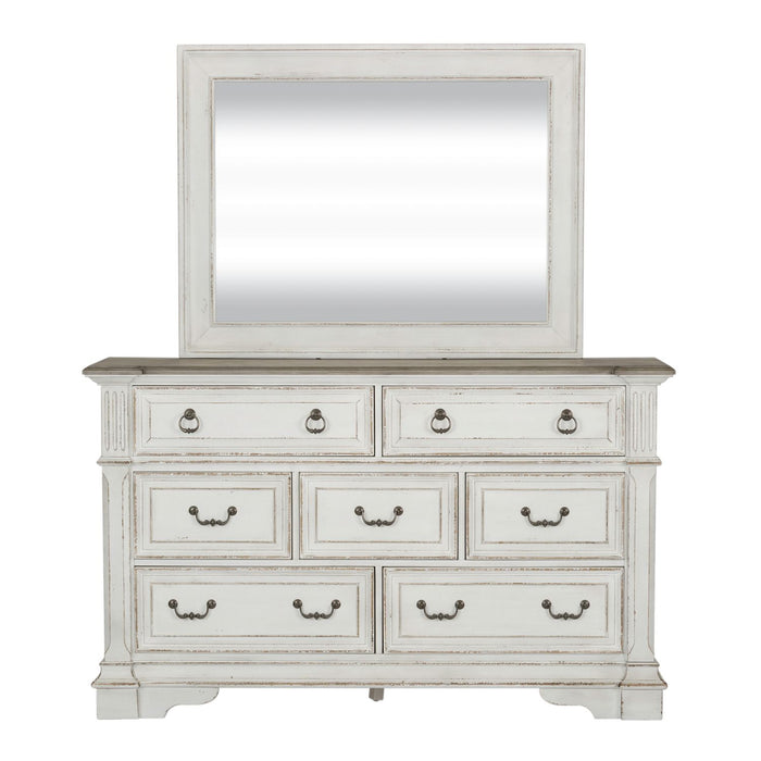 Abbey Park King California Panel Bed, Dresser & Mirror