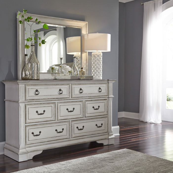 Abbey Park King California Panel Bed, Dresser & Mirror, Night Stand image
