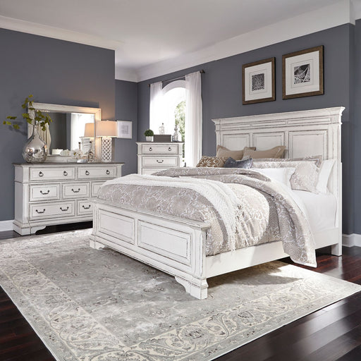 Abbey Park King Panel Bed, Dresser & Mirror, Chest image