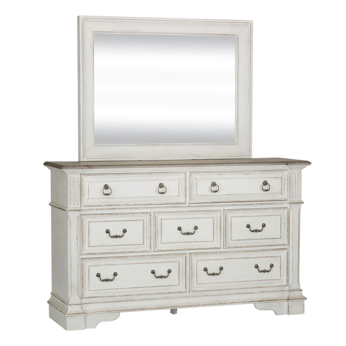 Abbey Park Uph Sleigh Bed, Dresser & Mirror, Night Stand image
