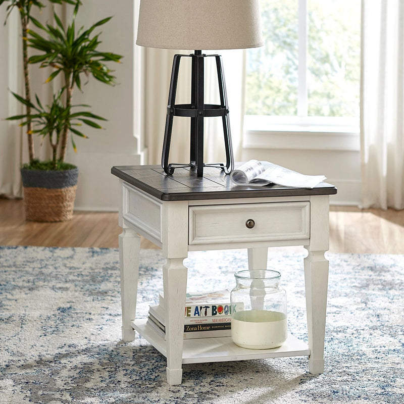 Allyson Park Drawer End Table in Wirebrushed White image