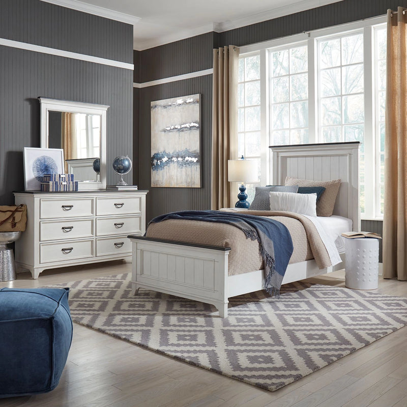 Allyson Park Full Panel Bed, Dresser & Mirror image
