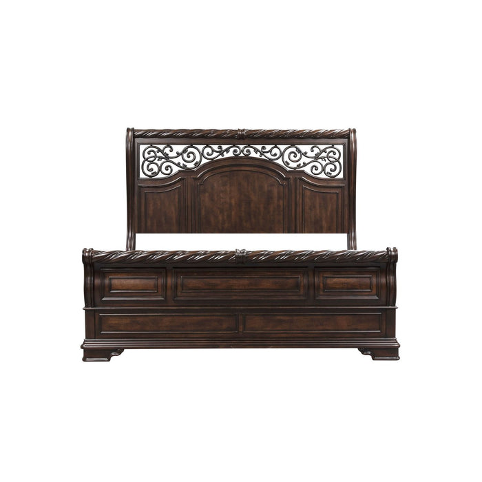 Arbor Place King California Sleigh Bed, Dresser & Mirror, Chest, Night Stand