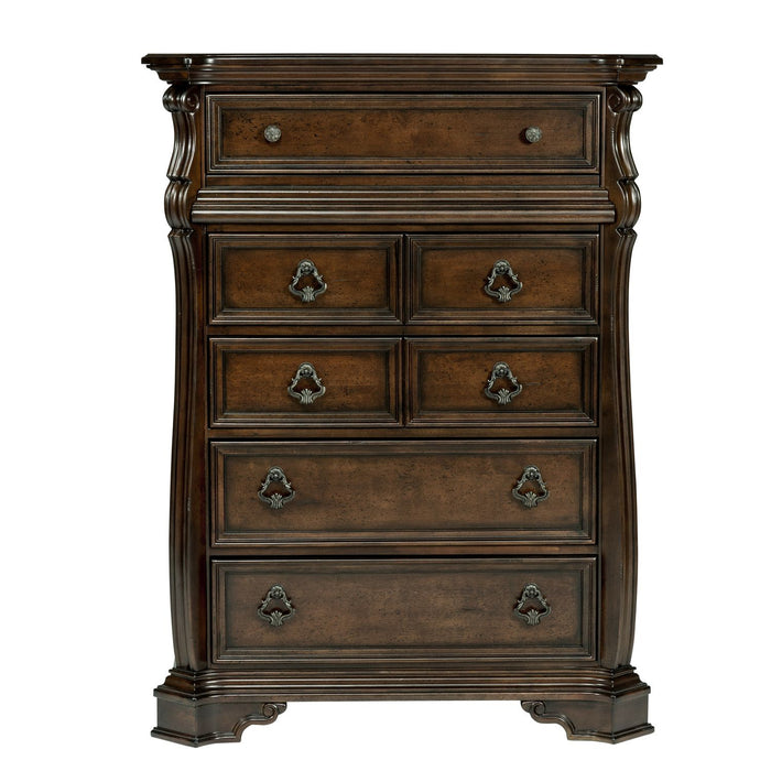 Arbor Place Queen Sleigh Bed, Dresser & Mirror, Chest, Night Stand