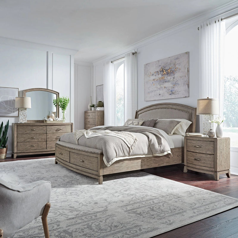 Avalon King Uph Storage Bed, Dresser & Mirror, Chest, Night Stand image