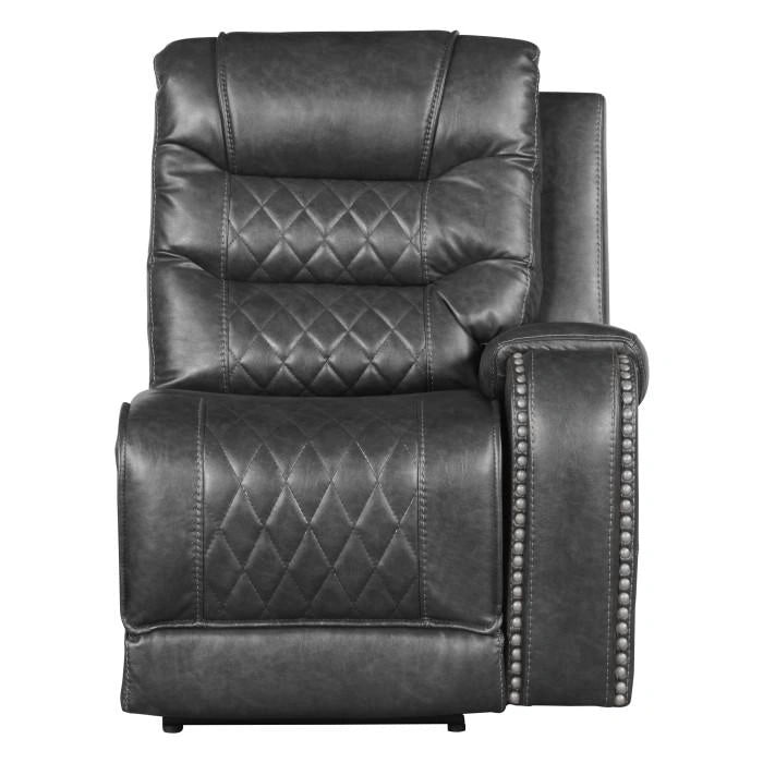 Putnam Power Right Side Reclining Chair with USB Port in Gray 9405GY-RRPW
