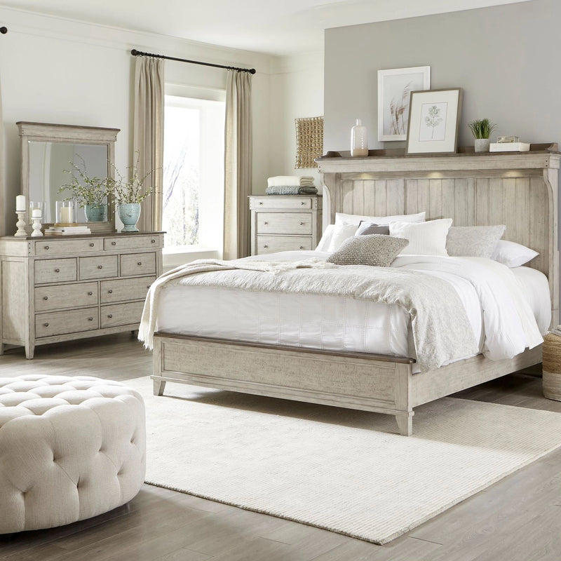Ivy Hollow King California Mantle Bed, Dresser & Mirror, Chest image