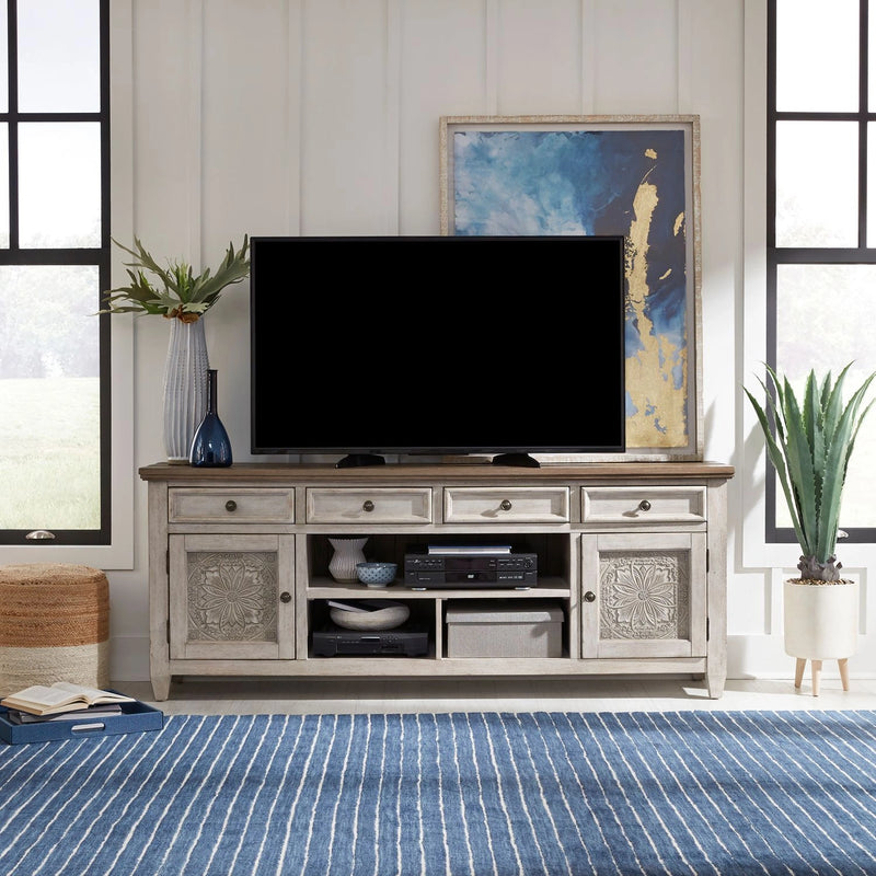 Heartland 76" Tile TV Console in Antique White image