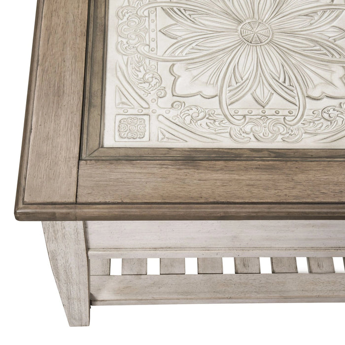 Heartland Rect Ceiling Tile Cocktail Table in Antique White image