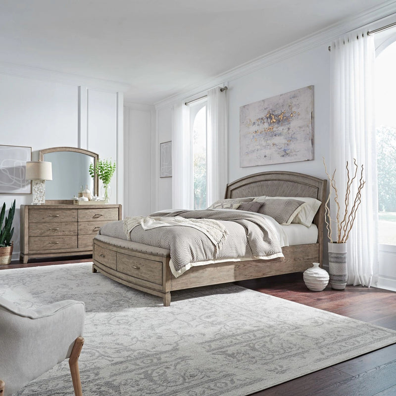 Avalon King California Panel Storage Bed, Dresser & Mirror image