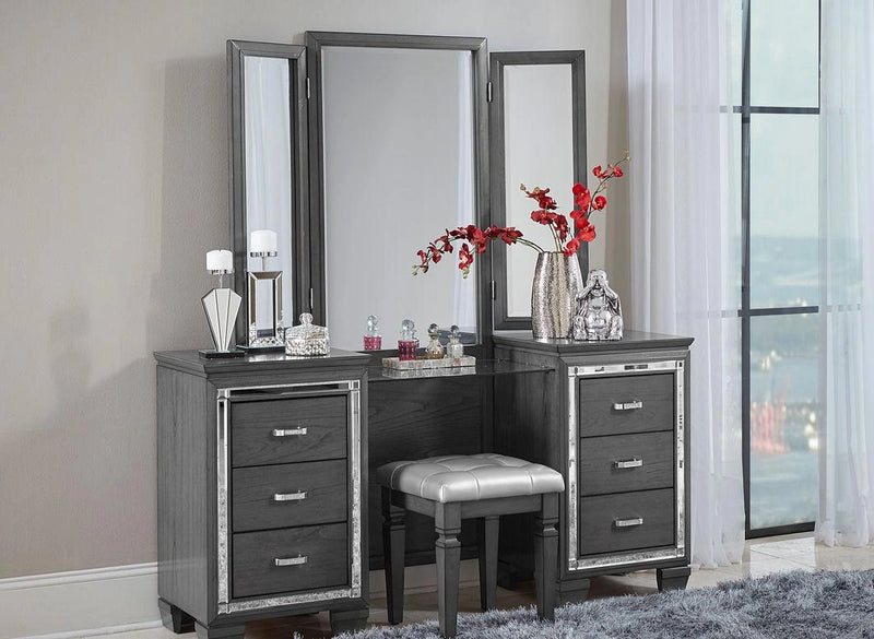 Allura Vanity Stool in Gray 1916GY-14