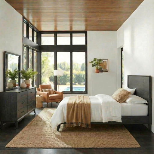 Century Modern Queen Platform Bed, Dresser & Mirror image