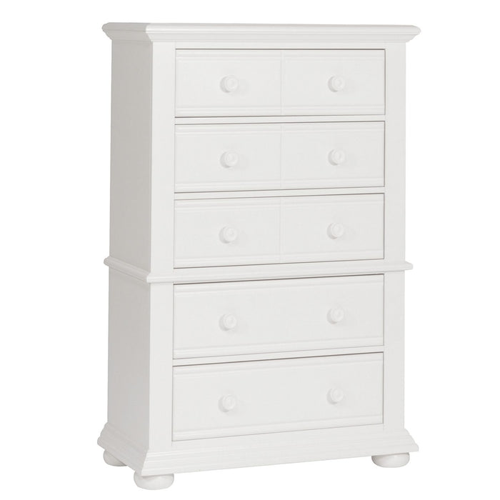 Summer House 5 Drawer Chest in Oyster White image