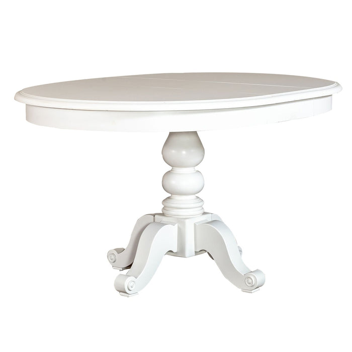 Summer House Round Pedestal Table in Oyster White 607-4254