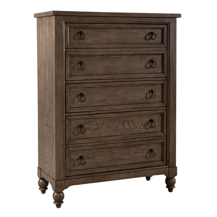 Americana Farmhouse King Sleigh Bed, Dresser & Mirror, Chest