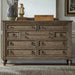 Liberty Furniture Americana Farmhouse 9 Drawer Dresser in Dusty Taupe and Black image