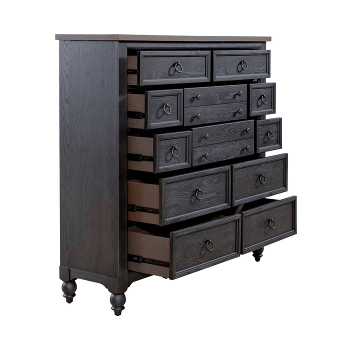 Americana Farmhouse 12 Drawer Chesser in Black