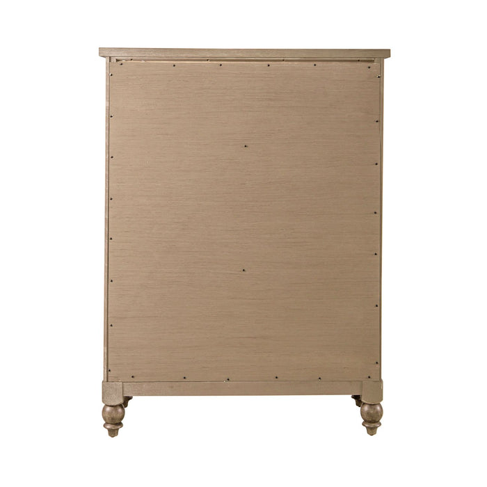 Americana Farmhouse 5 Drawer Chest in Dusty Taupe and Black image