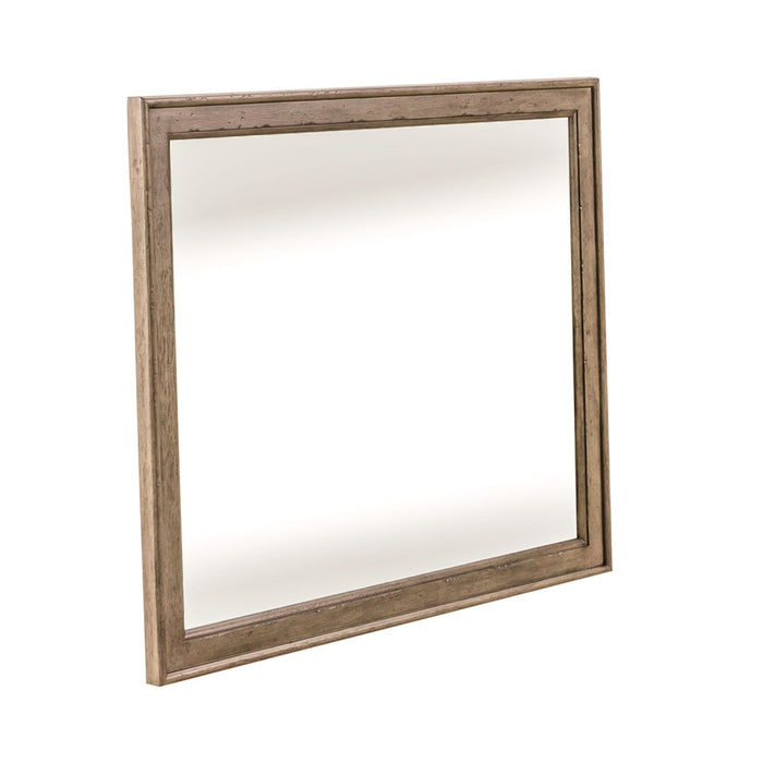 Americana Farmhouse Landscape Mirror in Dusty Taupe and Black image