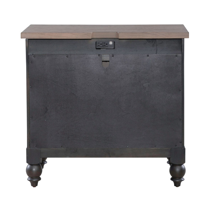 Americana Farmhouse 6 Drawer Bedside Chest in Black