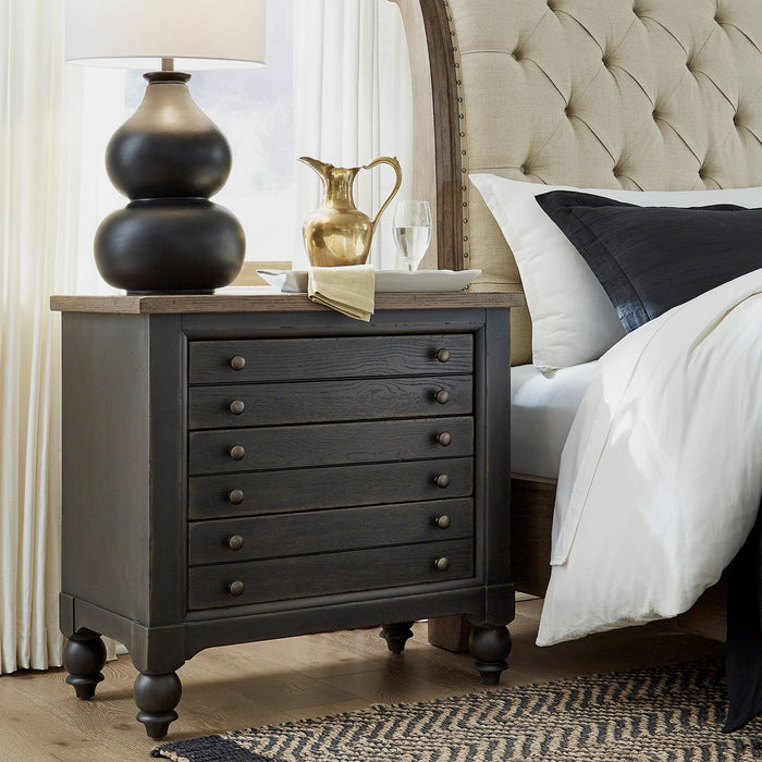 Liberty Furniture Americana Farmhouse 6 Drawer Bedside Chest in Black image