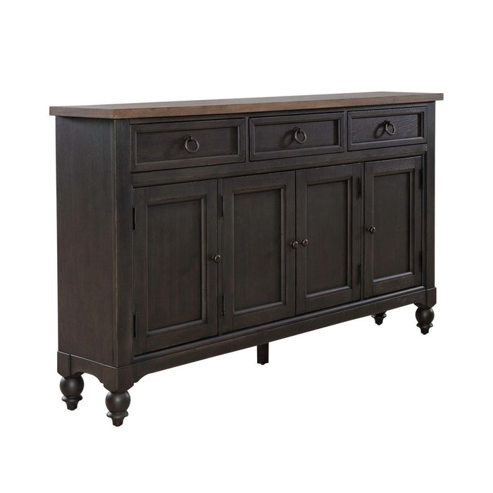 Liberty Furniture Americana Farmhouse Hall Buffet in Dusty Taupe & Black