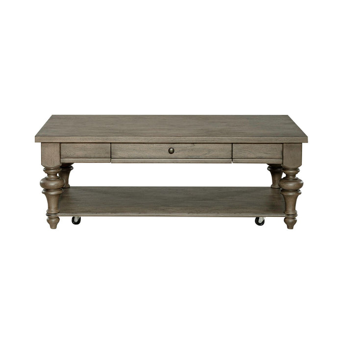Americana Farmhouse Rectangular Cocktail Table in Dusty Taupe