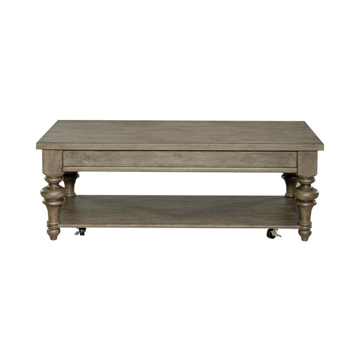 Americana Farmhouse Rectangular Cocktail Table in Dusty Taupe