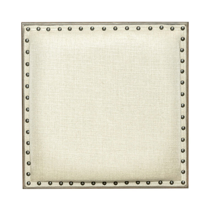 Americana Farmhouse Upholstered Console Stool in Dusty Taupe