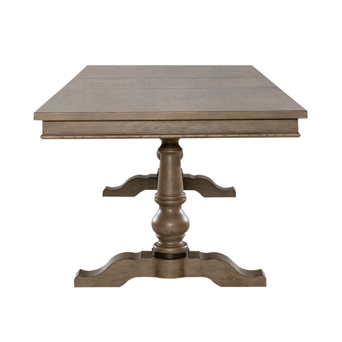 Americana Farmhouse Trestle Table in Dusty Taupe & Black