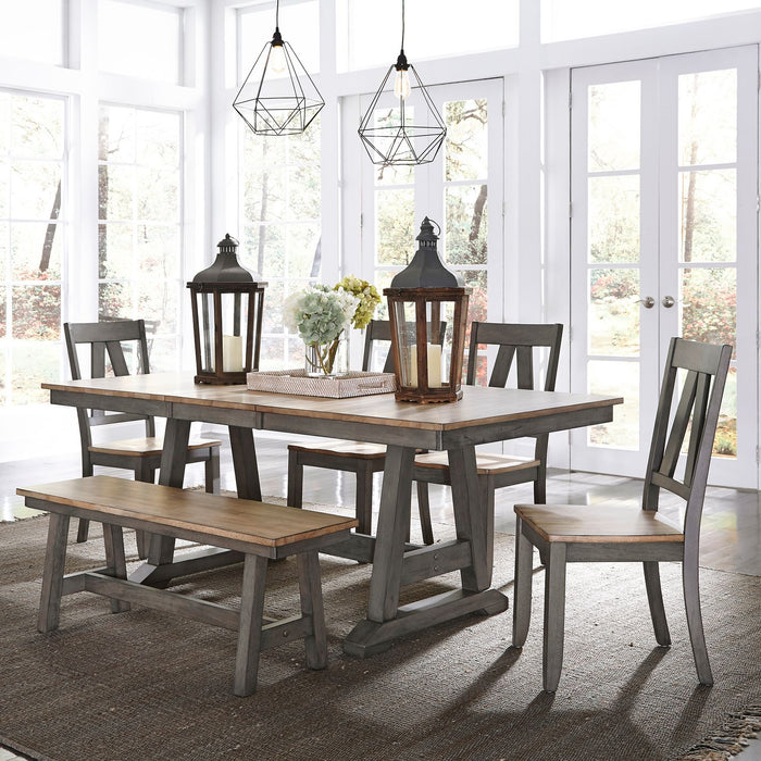 Lindsey Farm 6 Piece Trestle Table Set image