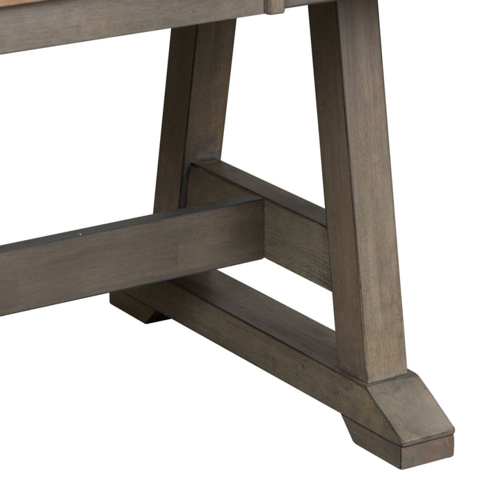 Lindsey Farm Trestle Dining Table in Gray and Sandstone