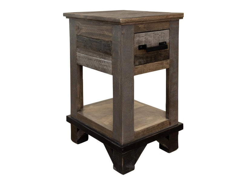 Loft Brown Chair Side Table 1 Drawer