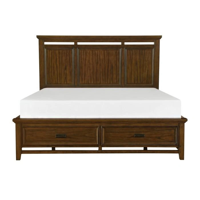 Frazier King Upholstered Storage Platform Bed in Dark Cherry 1649K-1EK*