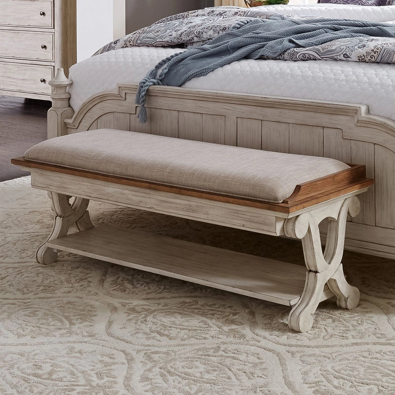 Farmhouse Reimagined Bed Bench in Antique White image