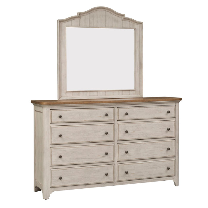 Farmhouse Reimagined King Sleigh Bed, Dresser & Mirror, Night Stand