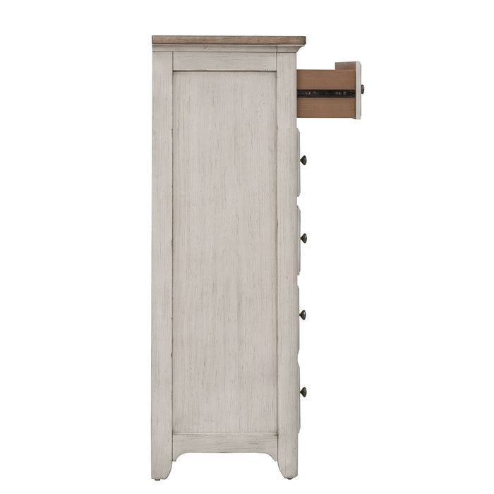 Farmhouse Reimagined Drawer Chest in Antique White
