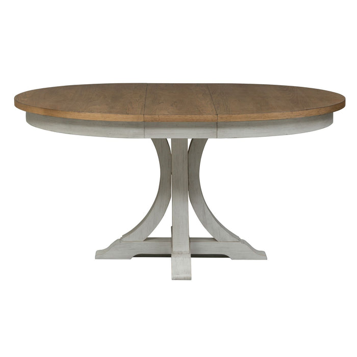 Farmhouse Reimagined 5 Piece Pedestal Table Set